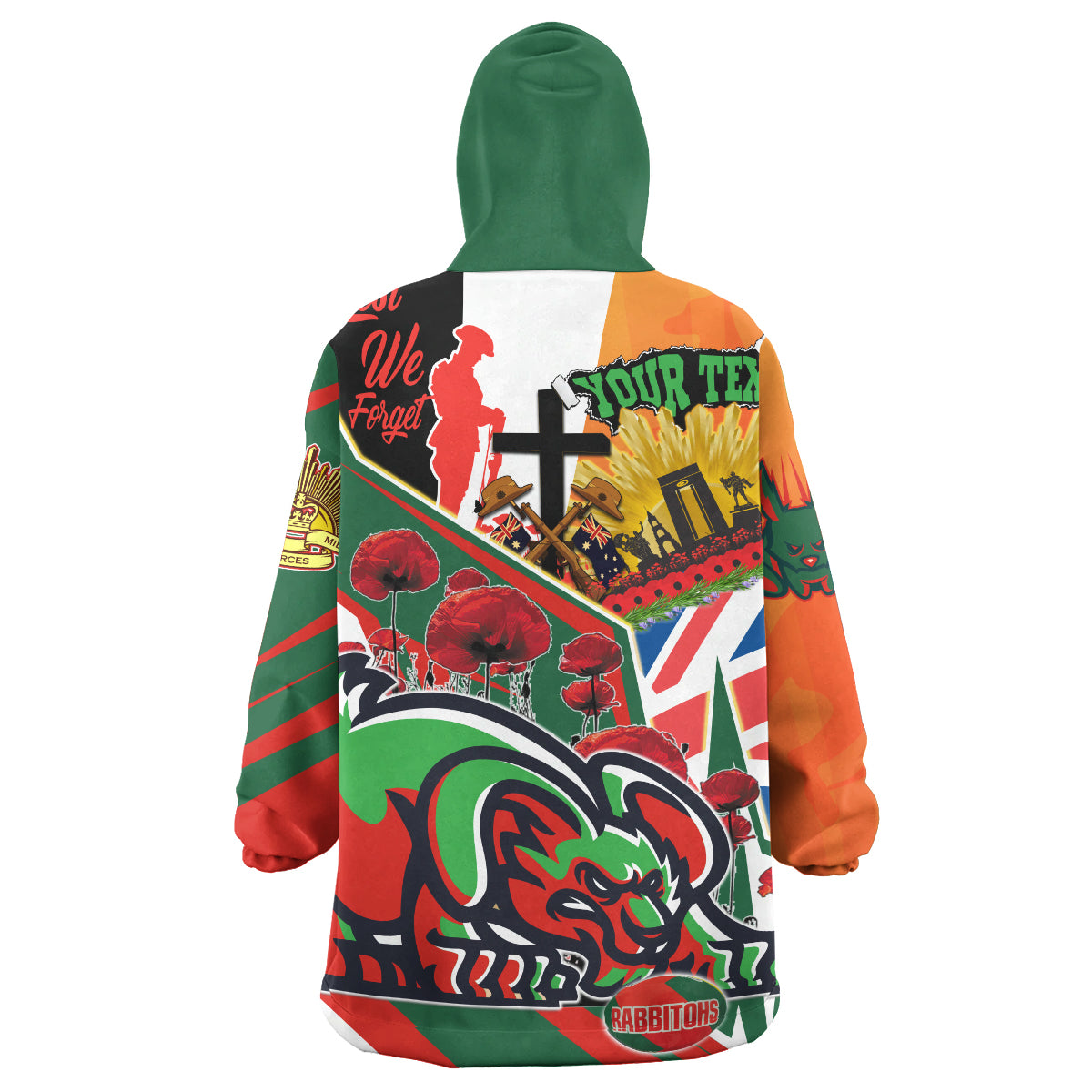 rabbitohs-rugby-snug-hoodie-custom-remembrance-rabbitohs-anzac-quote-with-poppy-and-rosemary-wearable-blanket-hoodie