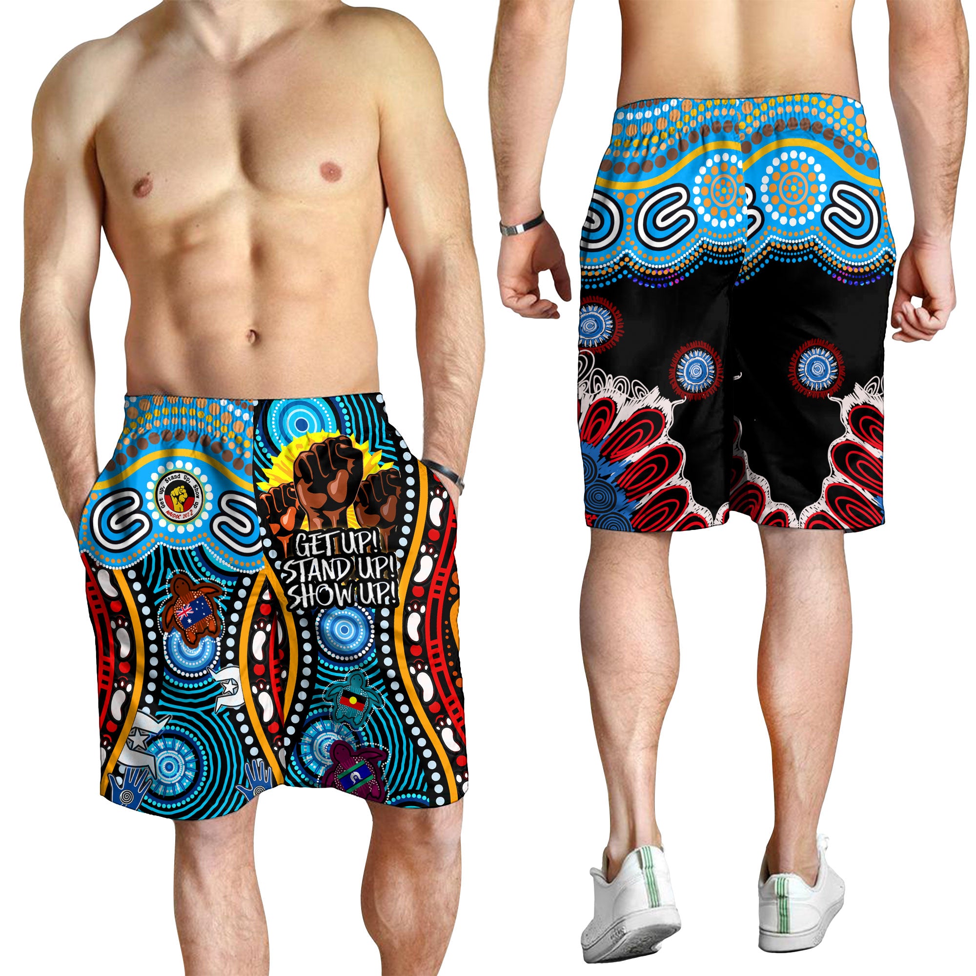 australia-naidoc-week-2022-custom-men-short-aboriginal-inspired-and-torres-strait-islander-get-up-stand-up-show-up