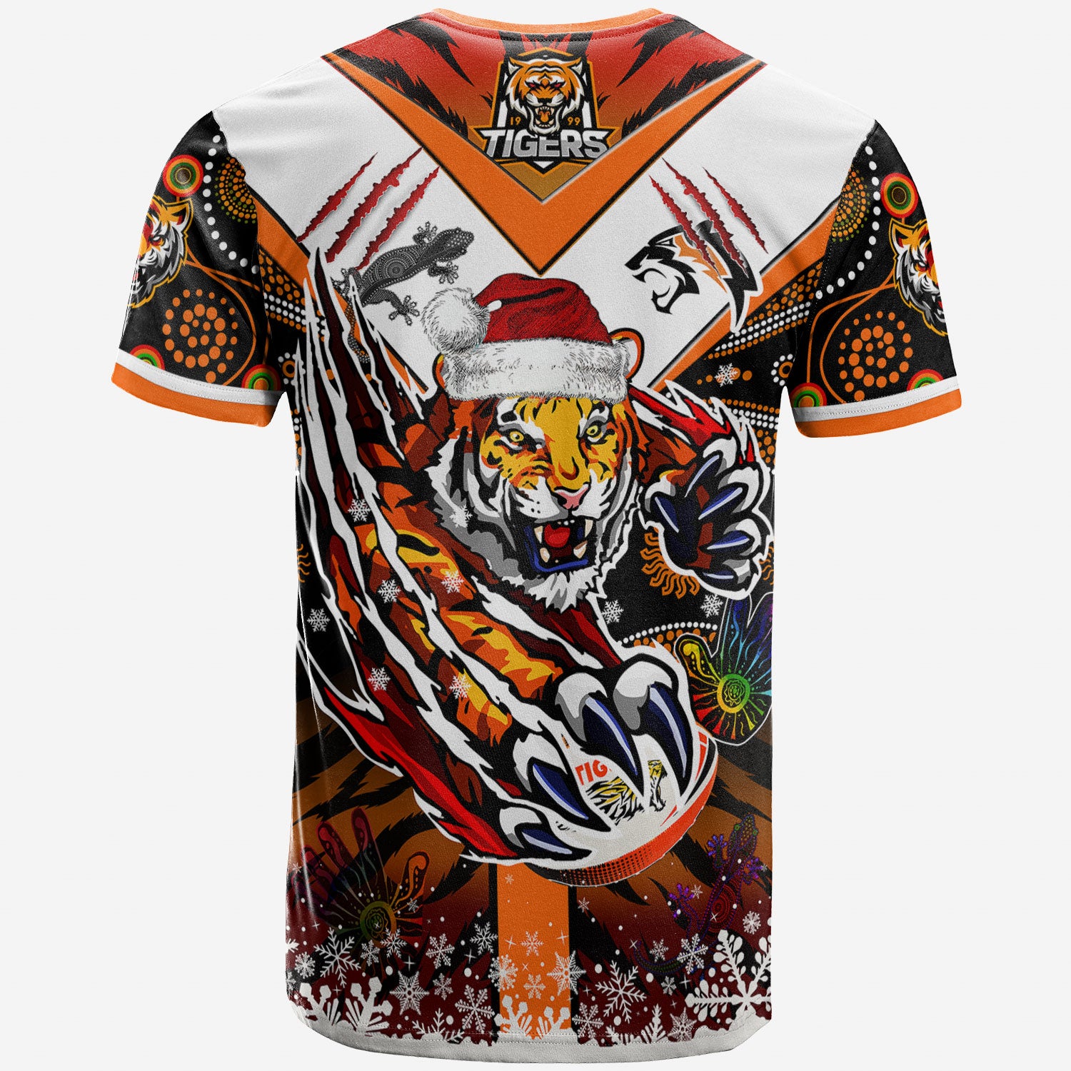 tigers-rugby-christmas-t-shirt-custom-merry-tigers-christmas-indigenous-t-shirt