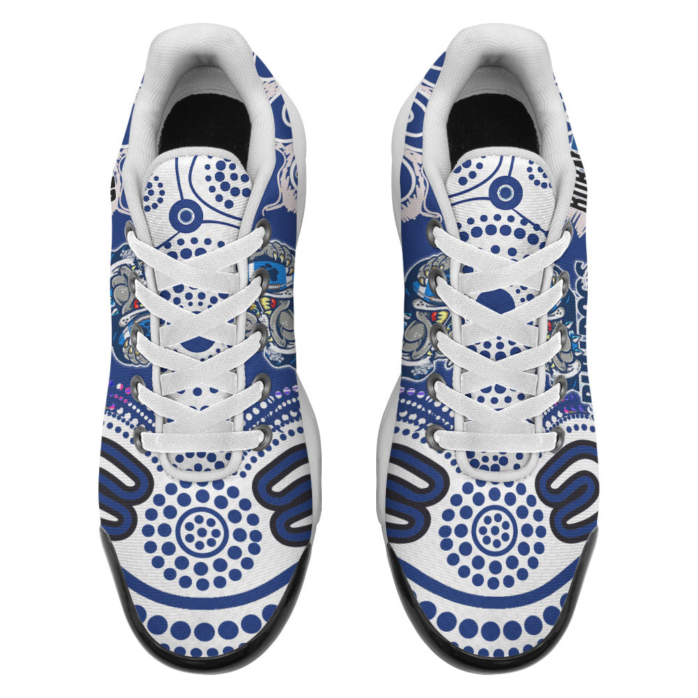 bulldogs-rugby-born-bred-cushion-shoes-custom-indigenous-bulldogs-with-rugby-ball-and-aboriginal-patterns