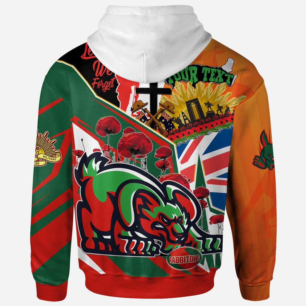 rabbitohs-rugby-hoodie-custom-remembrance-rabbitohs-anzac-quote-with-poppy-and-rosemary-hoodie