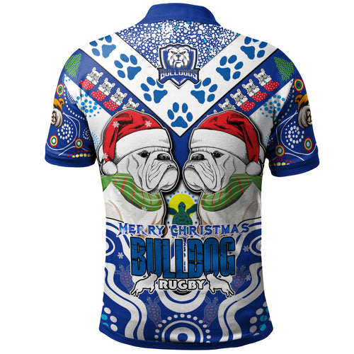 bulldogs-rugby-christmas-polo-shirt-custom-merry-bulldogs-christmas-indigenous-polo-shirt