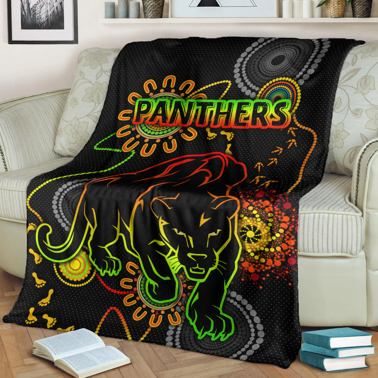 panthers-rugby-blanket-custom-indigenous-black-panthers-blanket