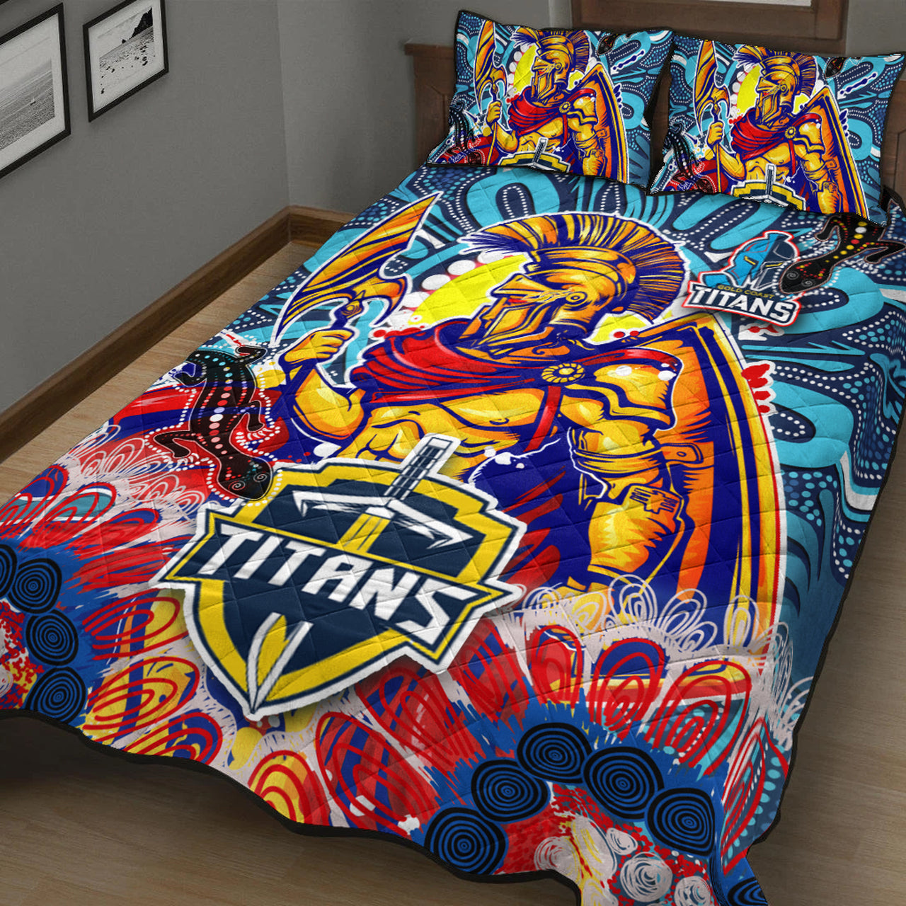 titans-aboriginal-custom-rugby-quilt-bed-set-the-indigenous-titans-warriors-with-aboriginal-lizard-and-sun