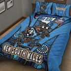new-south-wales-rugby-league-team-quilt-bed-set-new-south-wales-blues-mascot-with-aboriginal-art-state-of-origin-quilt-bed-set
