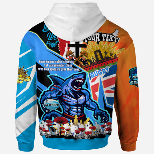 sharks-rugby-hoodie-custom-remembrance-sharks-anzac-quote-with-poppy-and-rosemary-hoodie