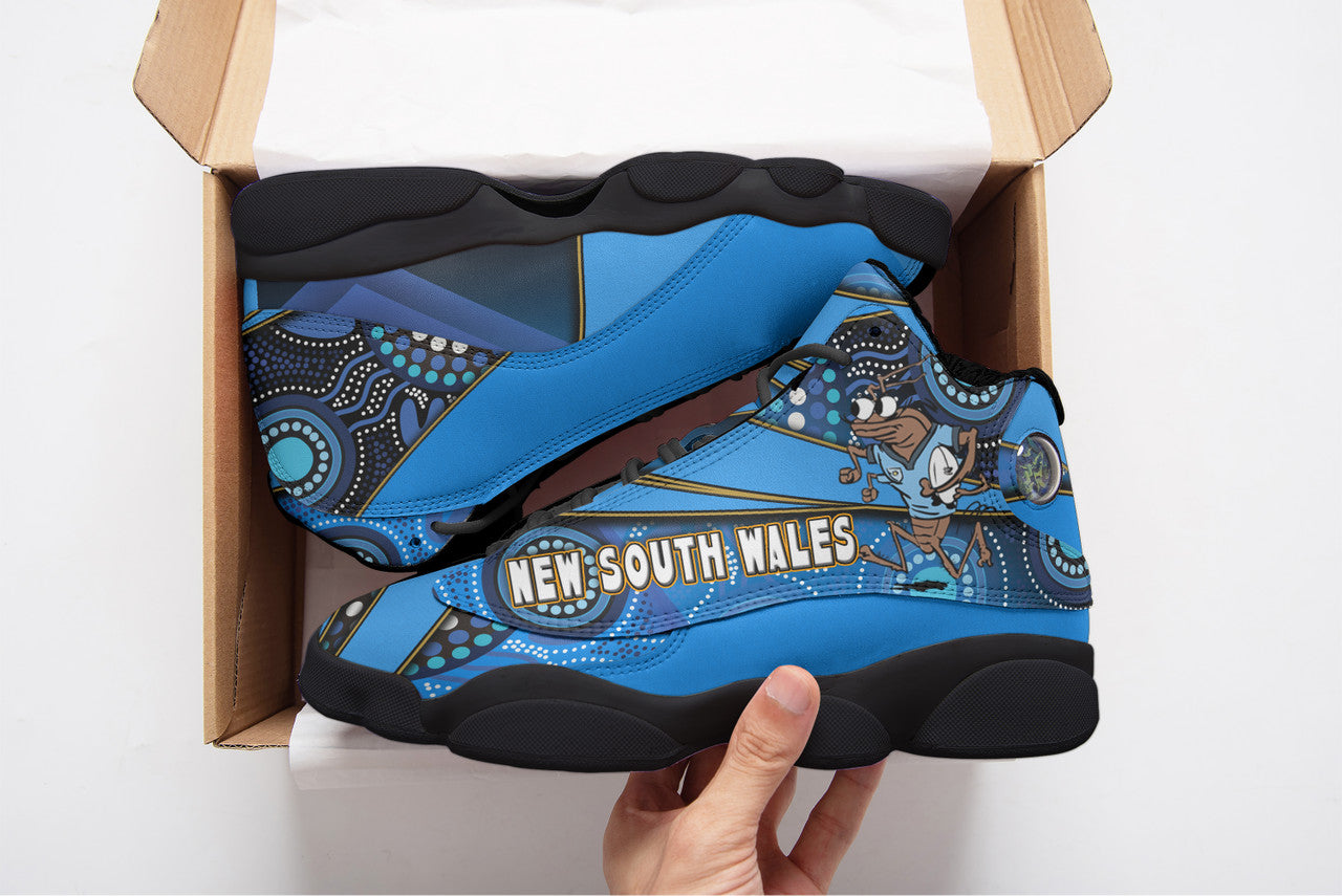 new-south-wales-rugby-league-team-high-top-basketball-shoes-j13-new-south-wales-blues-mascot-aboriginal-art-state-of-origin-sneakers-j13