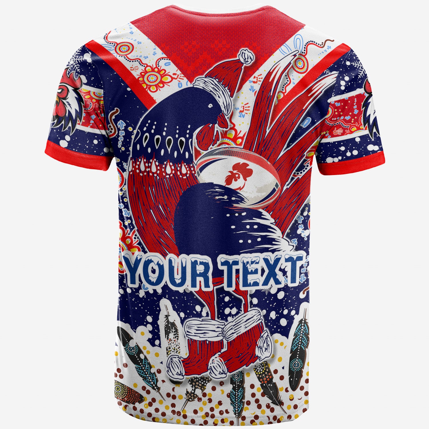 roosters-rugby-christmas-t-shirt-custom-merry-christmas-sydney-roosters-indigenous-t-shirt