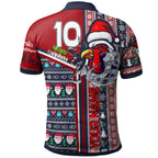 roosters-rugby-christmas-polo-shirt-custom-scratch-roosters-snowflakes-ho-ho-ho-personalized-name-and-number-polo-shirt