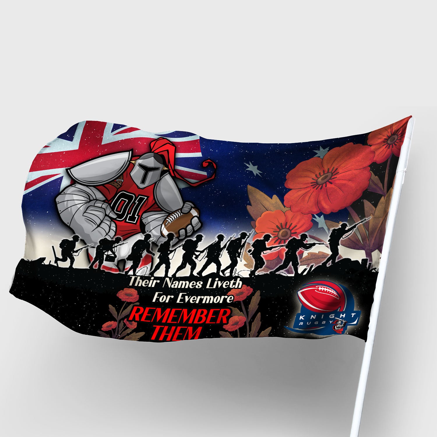 knights-rugby-flag-remember-them-red-poppy-flowers-flag
