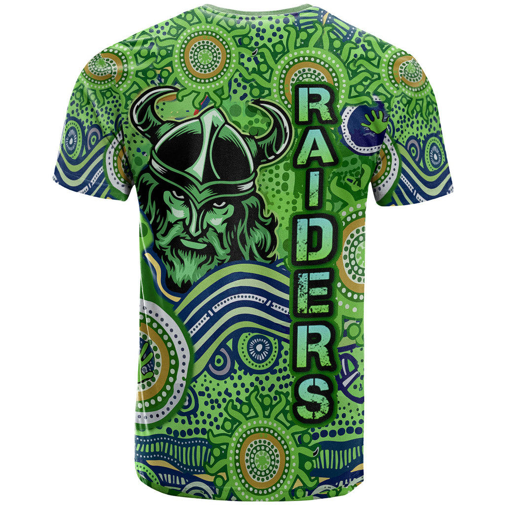 raiders-rugby-naidoc-week-watercolour-dot-painting-t-shirt-custom-canberra-raiders-getting-up-standing-up-showing-up