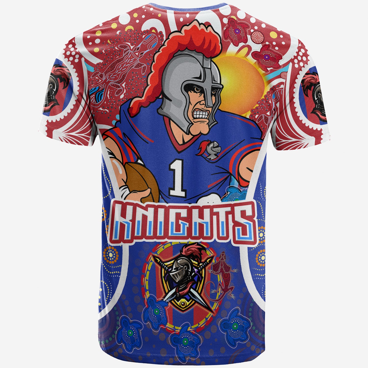 knights-rugby-t-shirt-custom-indigenous-newcastle-knights-mascot-with-aboriginal-art-personalised-player-and-number-t-shirt