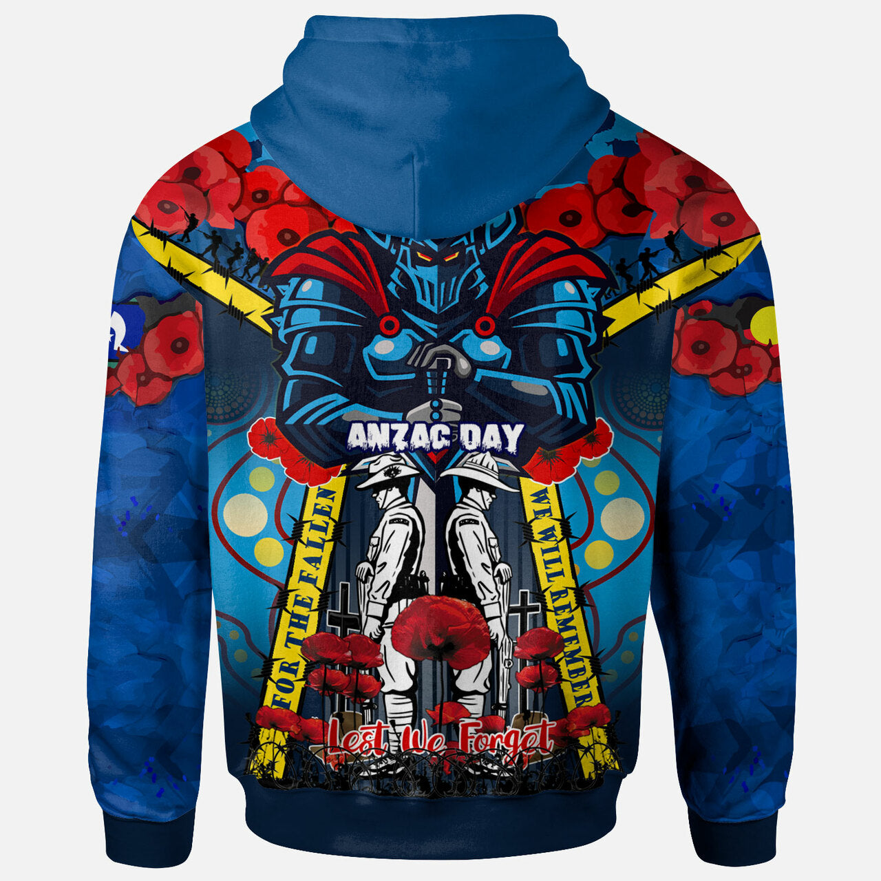 titans-aboriginal-rugby-anzac-day-custom-watercolour-hoodie-remembrance-indigenous-titans-with-poppy-flower