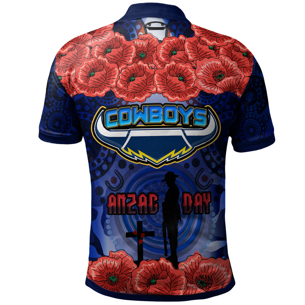 cowboys-rugby-polo-shirt-aboriginal-cowboys-anzac-day-with-poppy-flower-polo-shirt