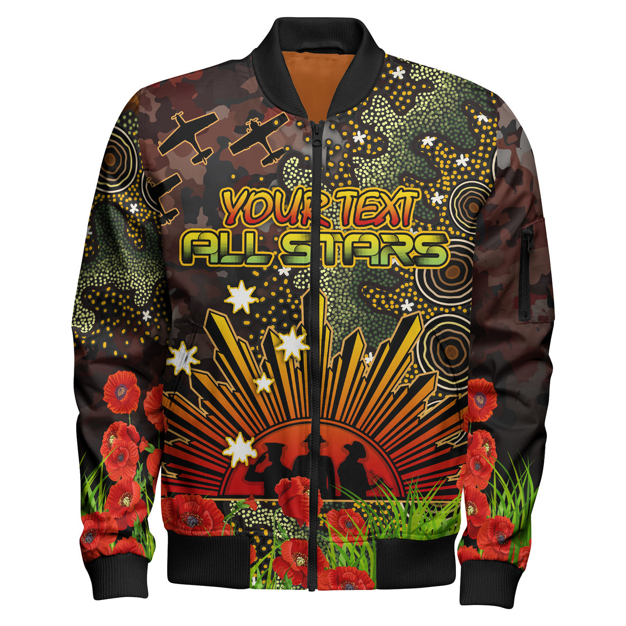 all-stars-rugby-bomber-jacket-custom-anzac-all-stars-with-remembrance-poppy-and-indigenous-patterns-bomber-jacket