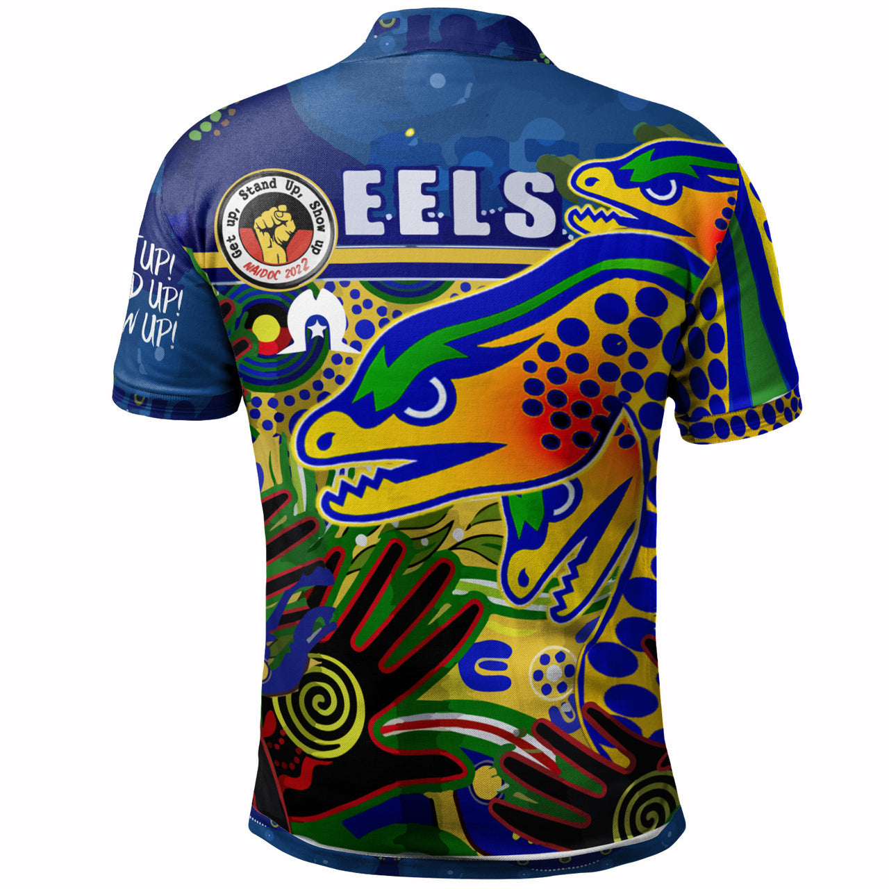 eels-rugby-australia-naidoc-week-custom-polo-shirt-eels-getting-up-standing-up-and-showing-up