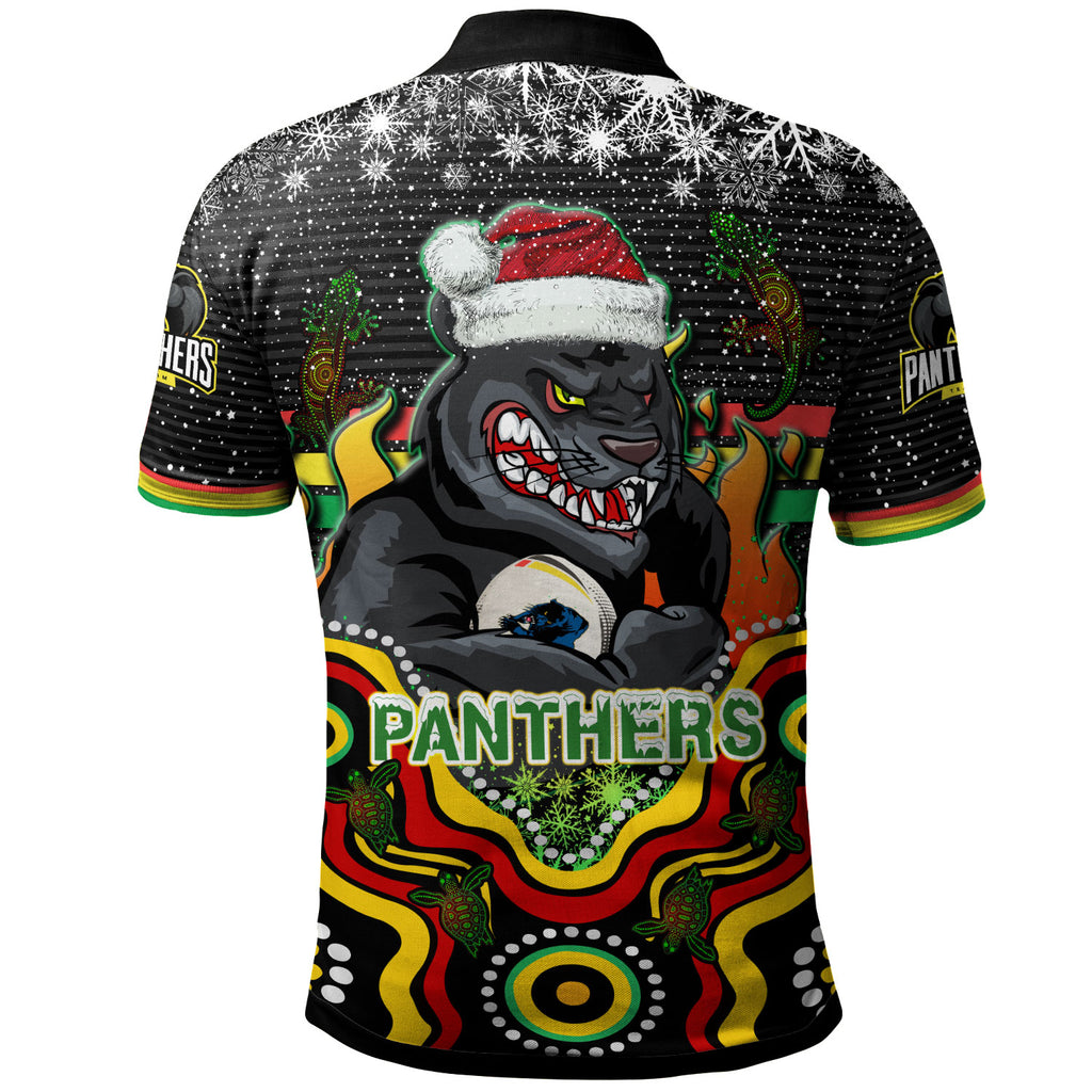 panthers-rugby-christmas-polo-shirt-custom-christmas-indigenous-penrith-panthers-personalised-name-and-number-polo-shirt