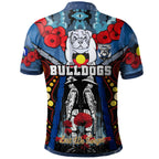 bulldogs-aboriginal-rugby-anzac-day-custom-polo-shirt-remembrance-indigenous-bulldogs-with-poppy-flower-watercolour-style