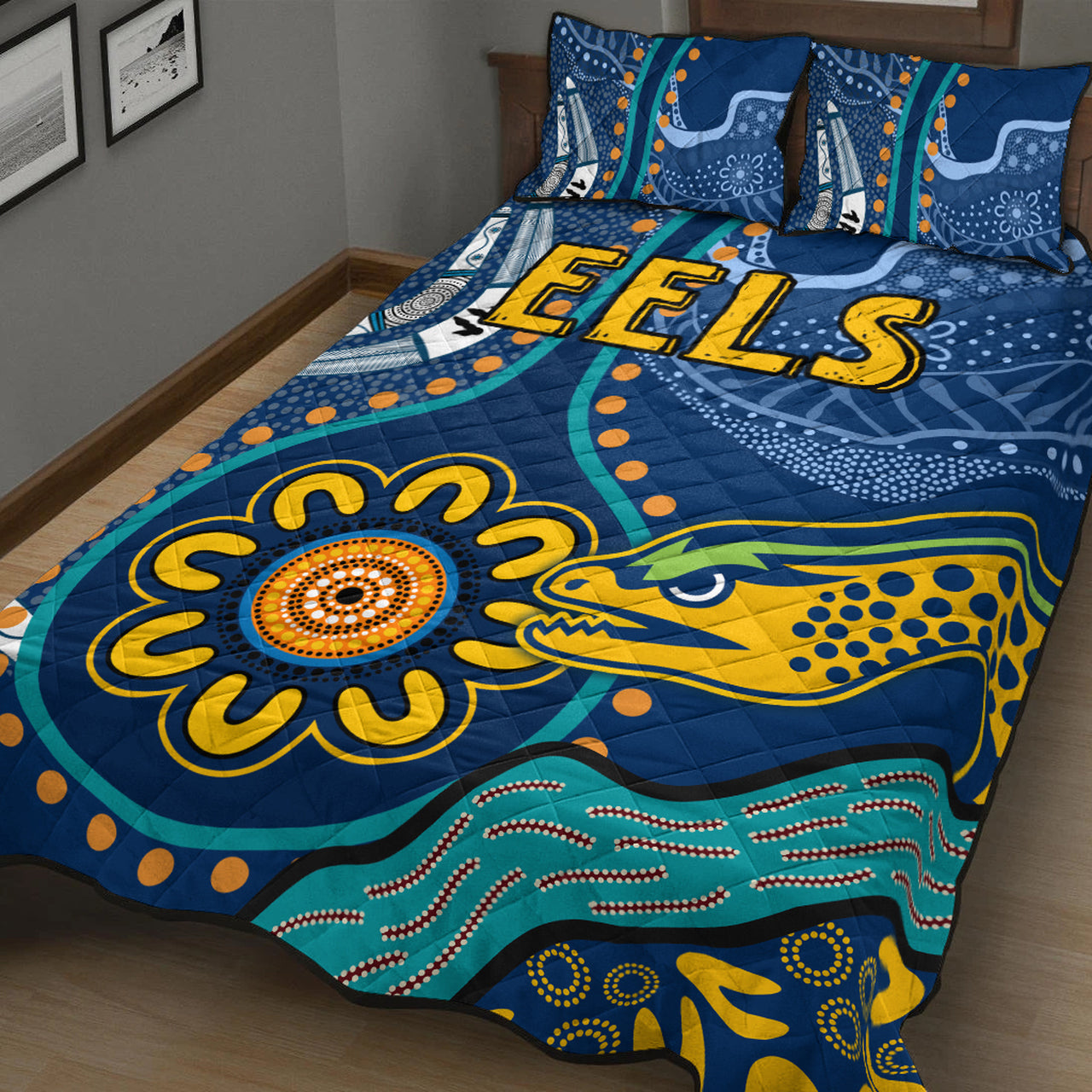 eels-rugby-quilt-bed-set-custom-indigenous-eels-quilt-bed-set