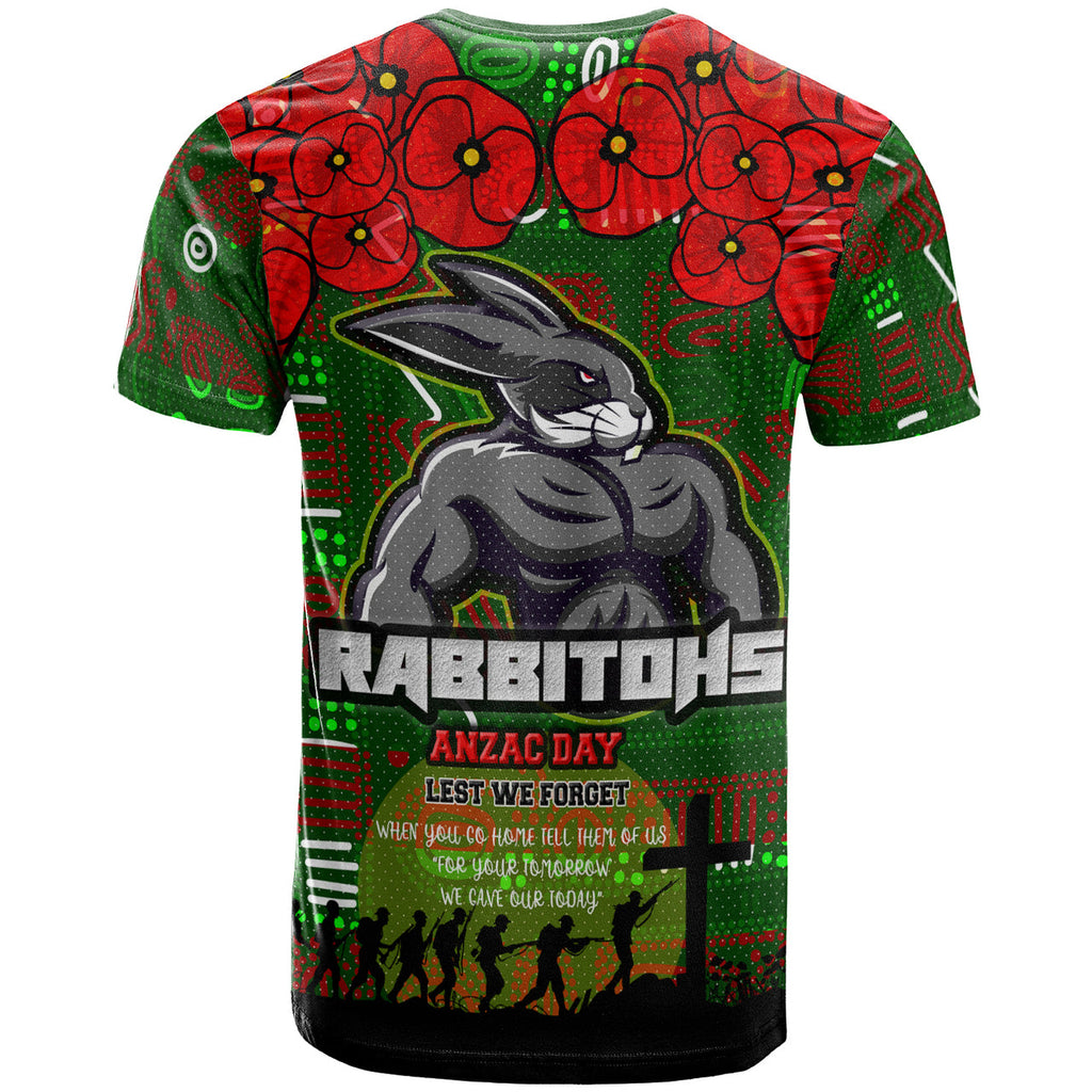 rabbitohs-rugby-t-shirt-aboriginal-rabbitohs-anzac-lest-we-forget-with-poppy-flower-t-shirt