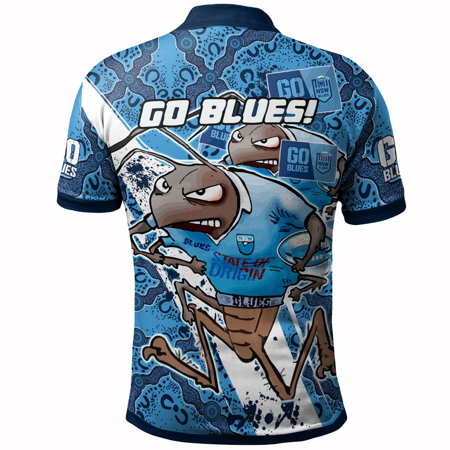 new-south-wales-rugby-league-team-polo-shirt-custom-nsw-blues-super-cockroaches-with-aboriginal-culture-state-of-origin-polo-shirt