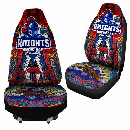knights-rugby-anzac-custom-watercolour-car-seat-cover-remembrance-indigenous-newcastle-knights-with-poppy-flower