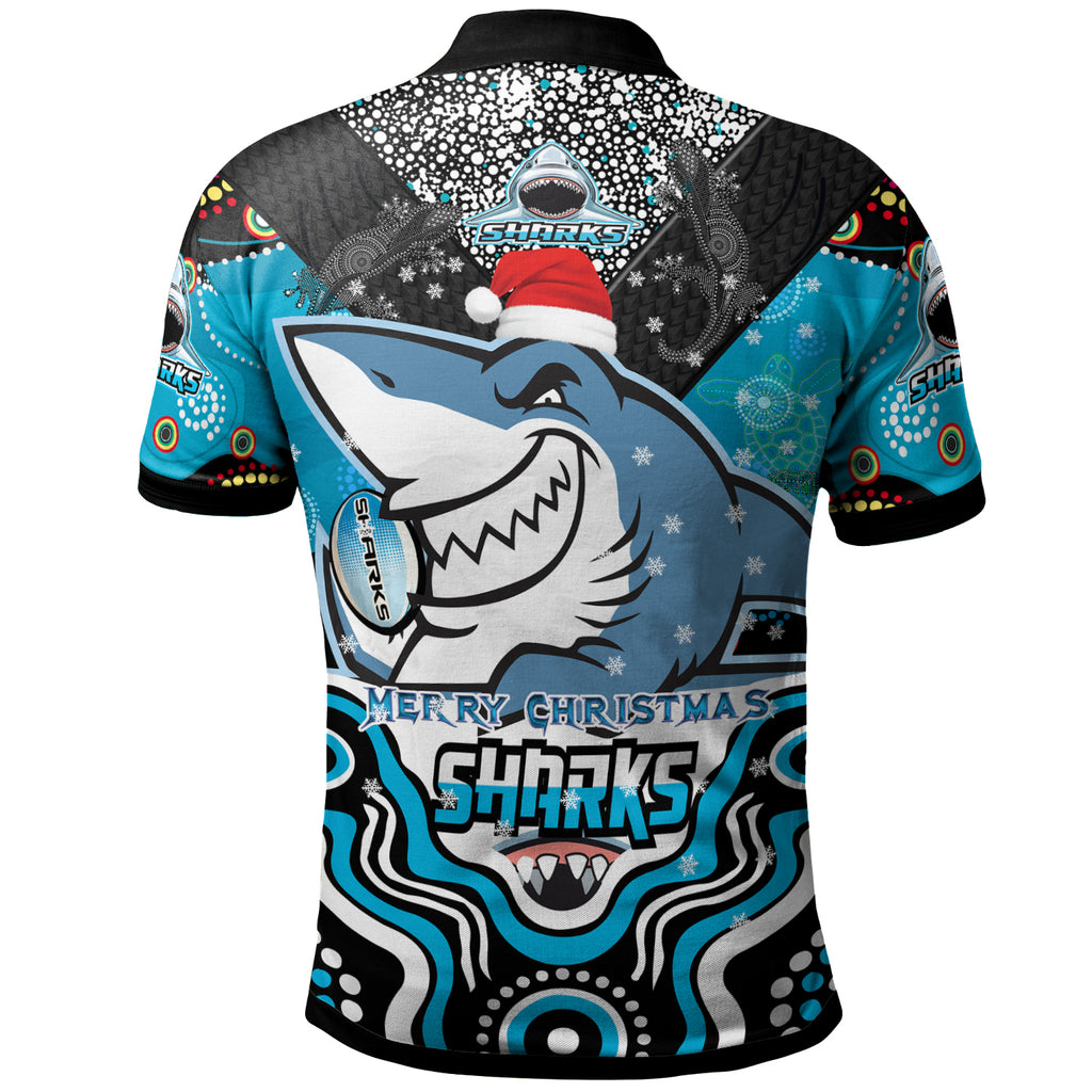 sharks-rugby-christmas-polo-shirt-custom-christmas-super-sharks-indigenous-polo-shirt