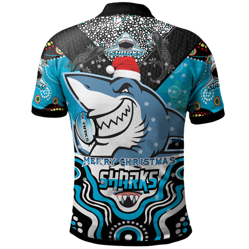 sharks-rugby-christmas-polo-shirt-custom-christmas-super-sharks-indigenous-polo-shirt