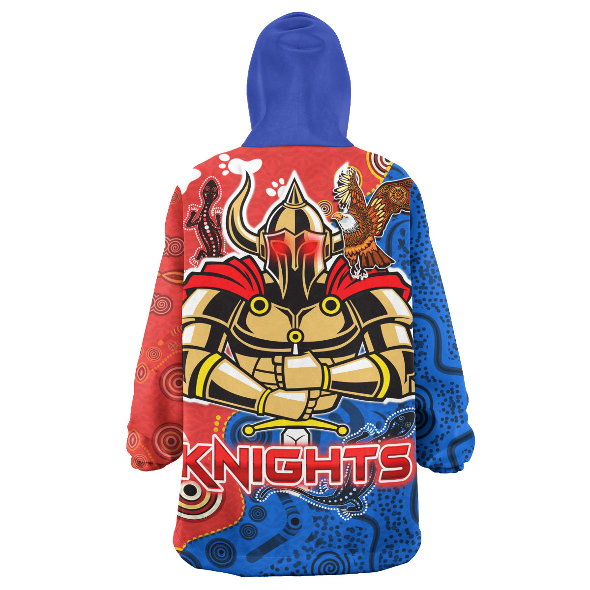 knights-aboriginal-rugby-snug-hoodie-custom-indigenous-knights-with-aussie-lizard-and-eagle-oodie-blanket