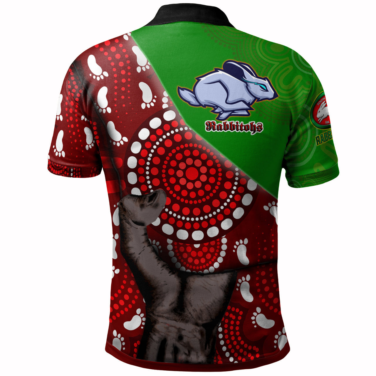 rabbitohs-rugby-aboriginal-custom-patronage-polo-shirt-south-sydney-rabbitohs-bloods-in-my-veins