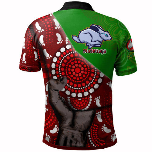 rabbitohs-rugby-aboriginal-custom-patronage-polo-shirt-south-sydney-rabbitohs-bloods-in-my-veins