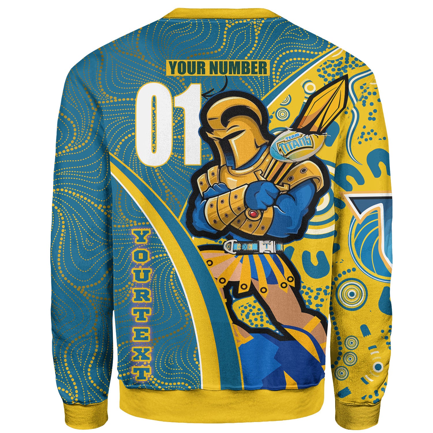 titans-rugby-sweatshirt-custom-gold-coast-titans-pride-mascot-with-aboriginal-culture-player-and-number-sweatshirt