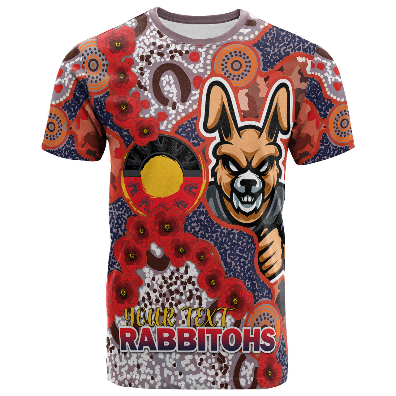 rabbitohs-rugby-t-shirt-custom-anzac-south-sydney-rabbitohs-with-aboriginal-poppy-flowers-t-shirt