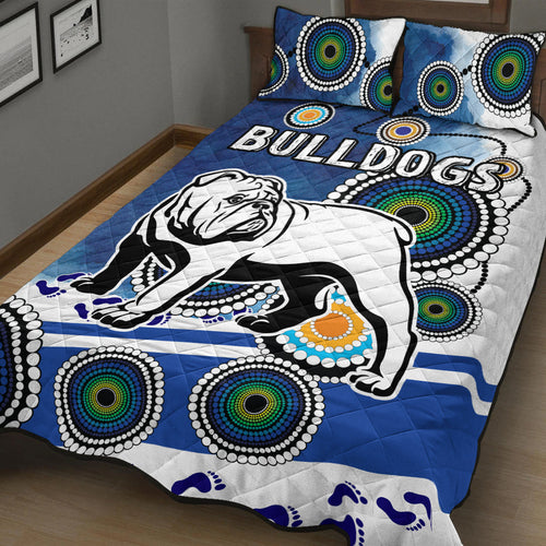 bulldogs-rugby-quilt-bed-set-custom-indigenous-bulldogs-quilt-bed-set
