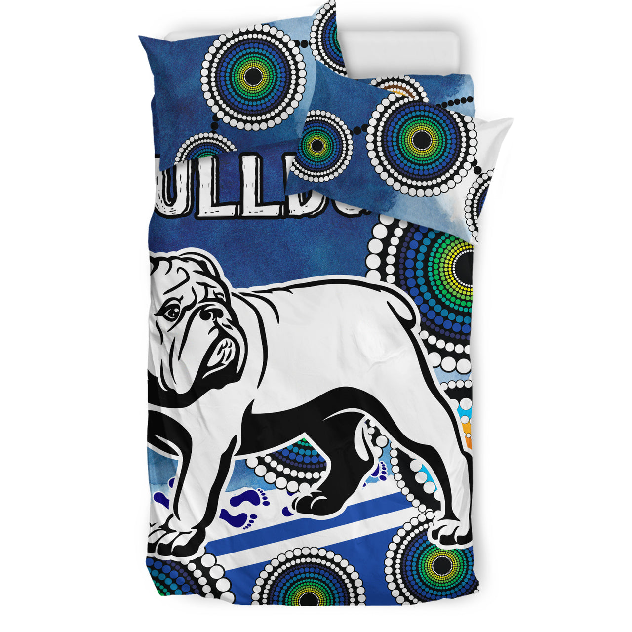 bulldogs-rugby-bedding-set-custom-indigenous-bulldogs-bedding-set