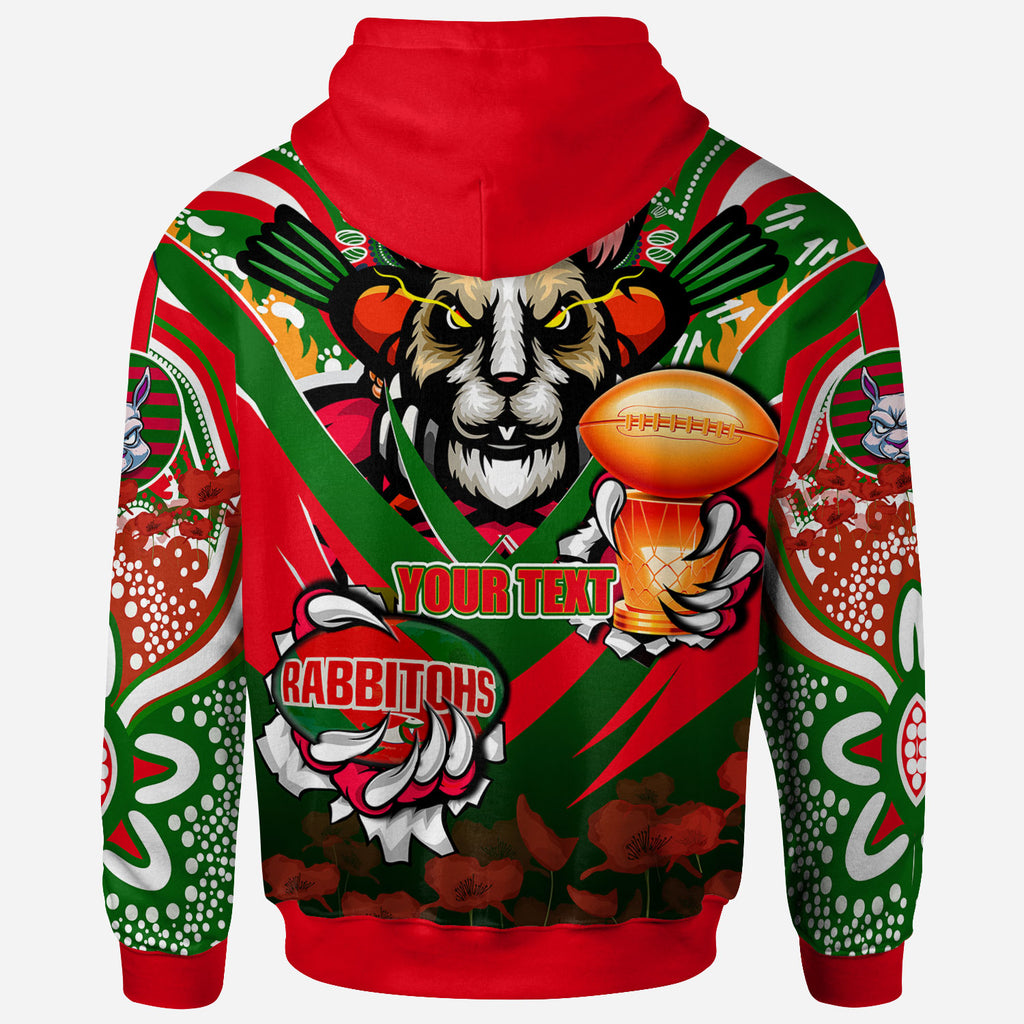 rabbitohs-premierships-rugby-hoodie-custom-go-rabbitohs-champion-claw-scratch-aboriginal-culture-hoodie