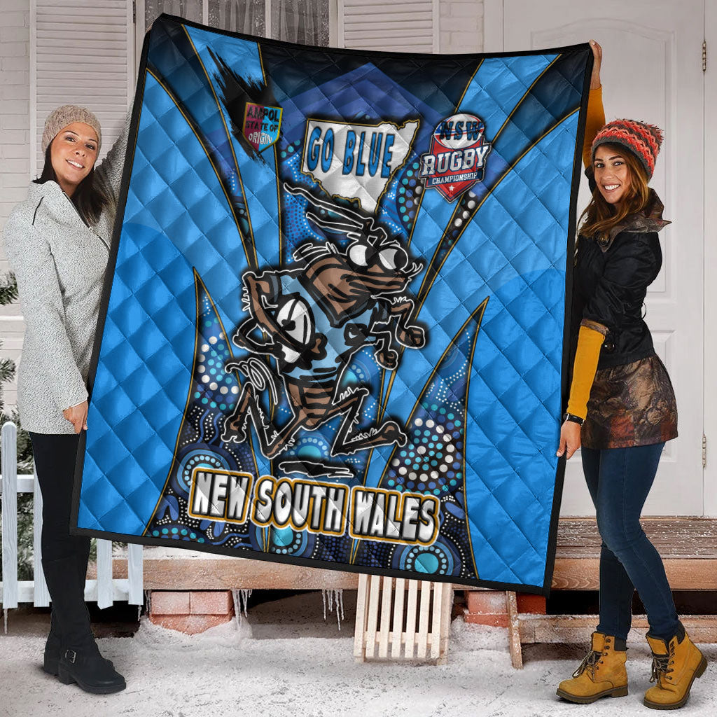 new-south-wales-rugby-league-team-quilt-new-south-wales-blues-mascot-with-aboriginal-art-state-of-origin-quilt