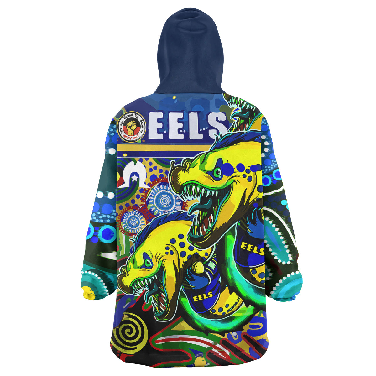 parramatta-eels-rugby-naidoc-week-snug-hoodie-eels-getting-up-standing-up-and-showing-up-oodie-blanket