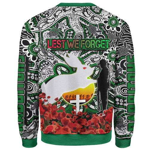 rabbitohs-rugby-sweatshirt-anzac-day-watercolor-indigenous-dreaming-rabbitohs-sweatshirt