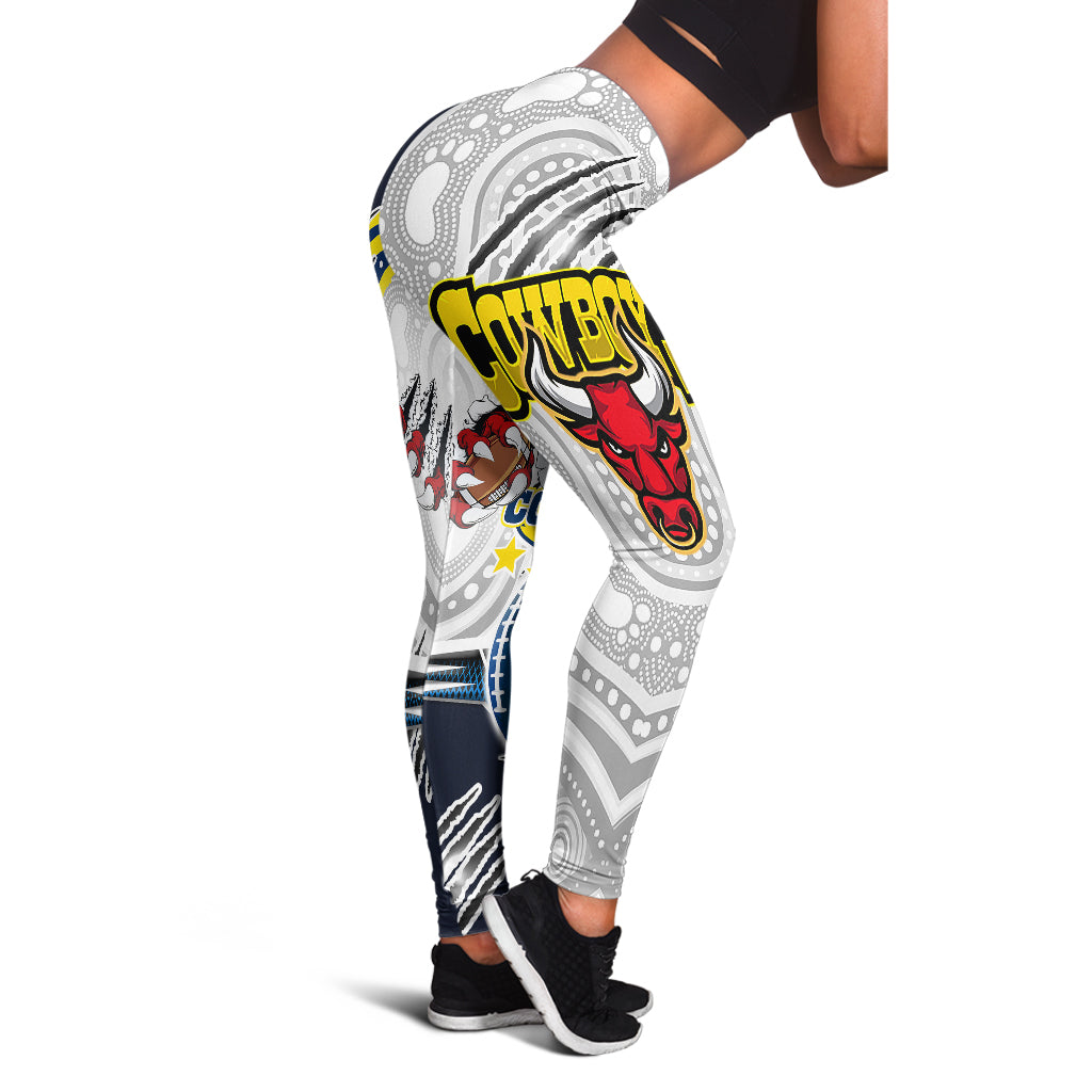 cowboys-rugby-leggings-indigenous-queensland-super-cows-with-sea-turtle-scratch-style-leggings