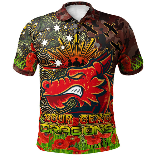 stgeorge-rugby-polo-shirt-custom-anzac-dragons-with-remembrance-poppy-and-indigenous-patterns-polo-shirt