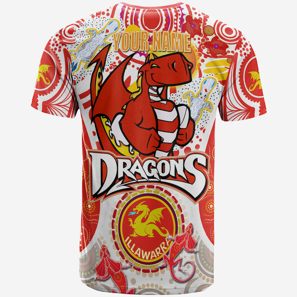 st-george-rugby-t-shirt-custom-st-george-illawarra-dragons-mascot-with-aboriginal-art-personalised-player-and-number-t-shirt