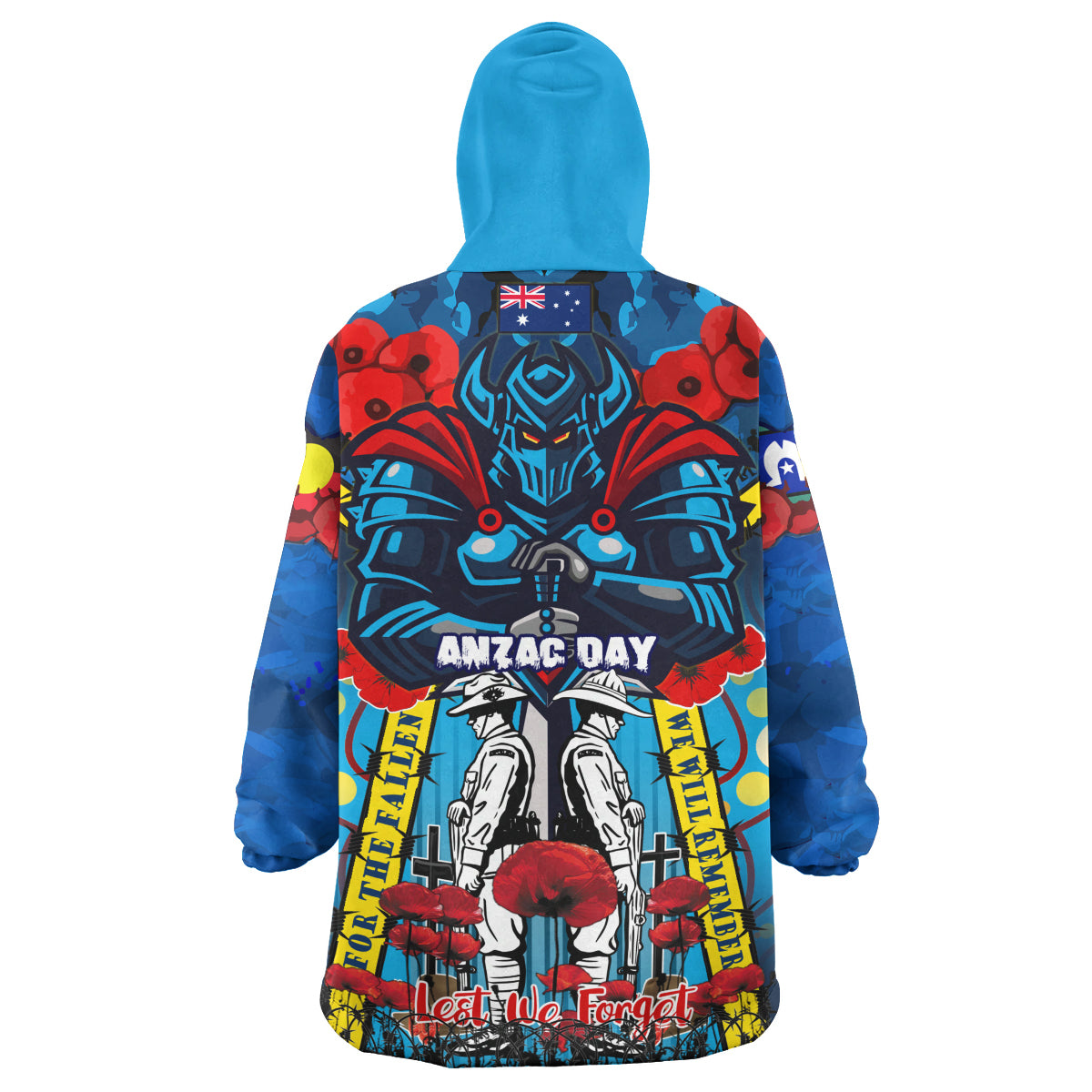 titans-aboriginal-rugby-anzac-watercolour-snug-hoodie-remembrance-indigenous-titans-with-poppy-flower-oodie-blanket