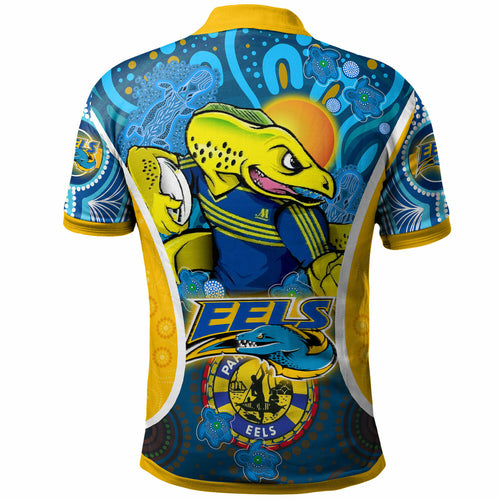 parramatta-eels-rugby-polo-shirt-custom-eels-mascot-with-aboriginal-art-personalised-player-and-number-polo-shirt