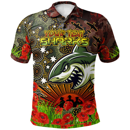 sharks-rugby-polo-shirt-custom-anzac-sharks-with-remembrance-poppy-and-indigenous-patterns-polo-shirt