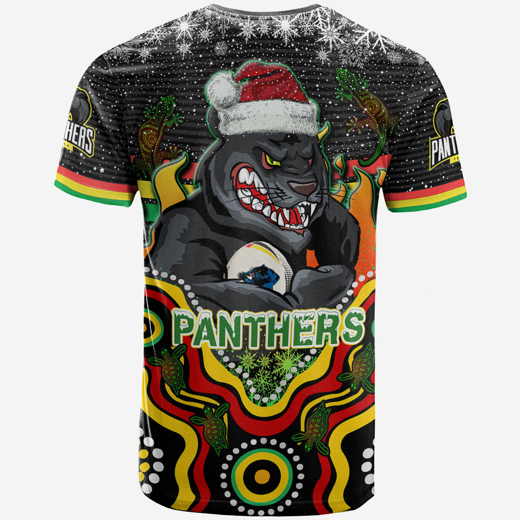 panthers-rugby-christmas-t-shirt-custom-christmas-indigenous-penrith-panthers-personalised-name-and-number-t-shirt