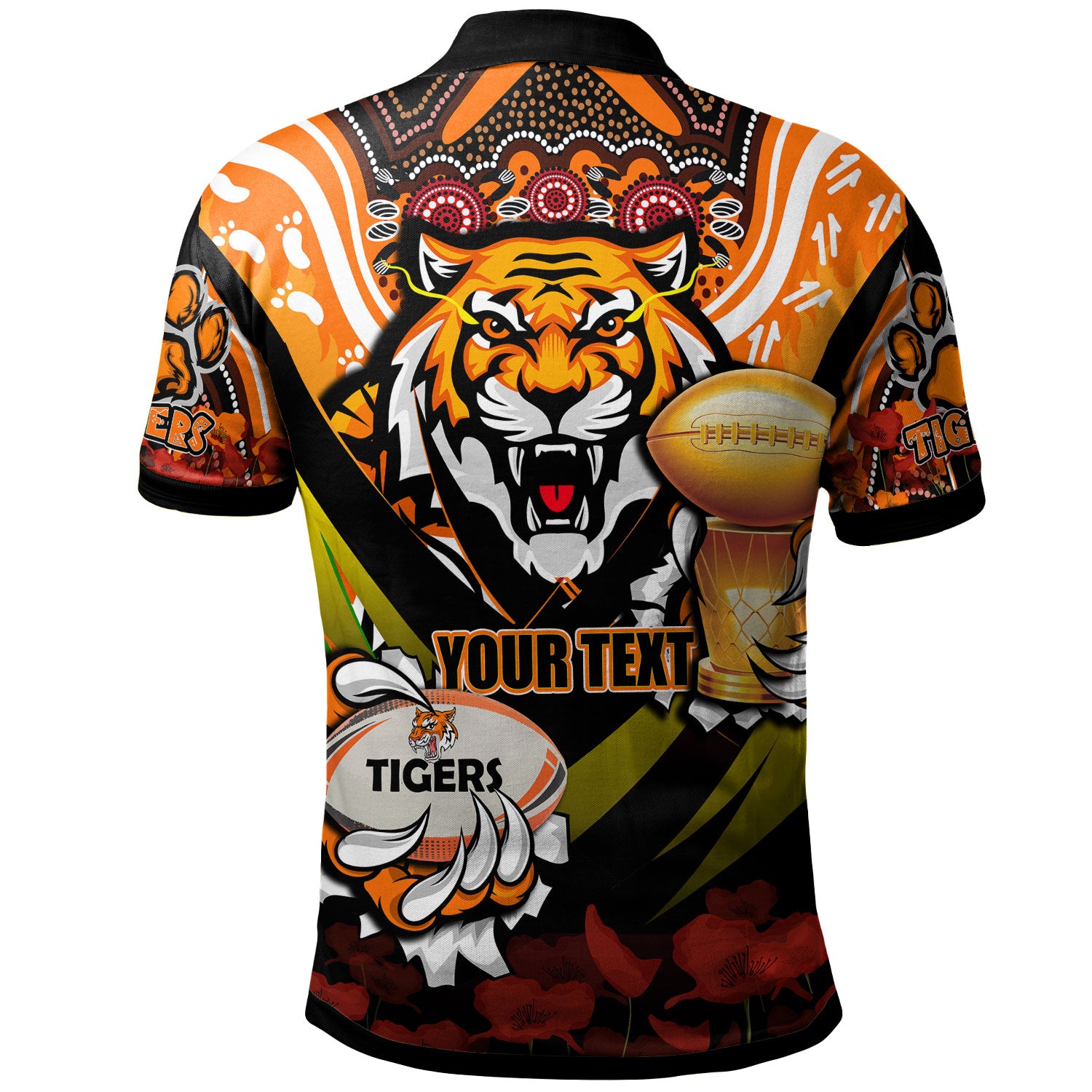 tigers-premierships-rugby-polo-shirt-custom-go-tigers-champion-claw-scratch-aboriginal-culture-polo-shirt