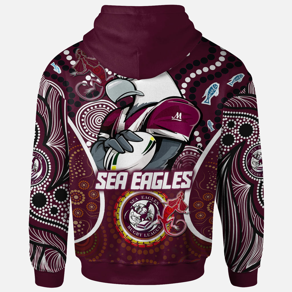sea-eagles-rugby-hoodie-custom-manly-sea-eagles-mascot-with-aboriginal-art-personalised-player-and-number-hoodie
