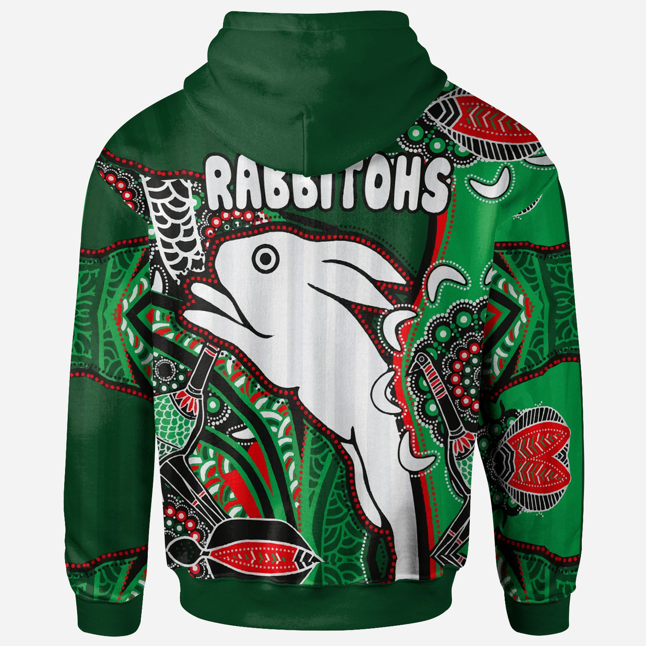 south-sydney-rabbitohs-rugby-custom-hoodie-indigenous-dreaming-rabbitohs