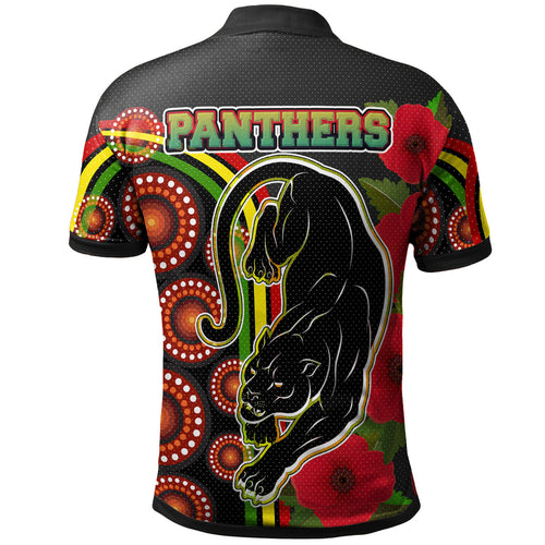 panthers-rugby-polo-shirt-aboriginal-panthers-anzac-day-panther-with-poppy-flower-polo-shirt-1